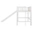 Lit mezzanine simple bas avec échelle et glissoire, blanc