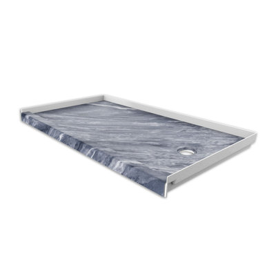 FlexStone® 60"W x 32"D Alcove Shower Base with Right Drain in Beaumont