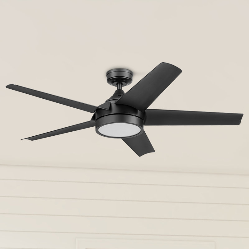 Byard 52" Outdoor Ceiling Fan with Color Changing Light, Remote Control, Dual Finish Blades