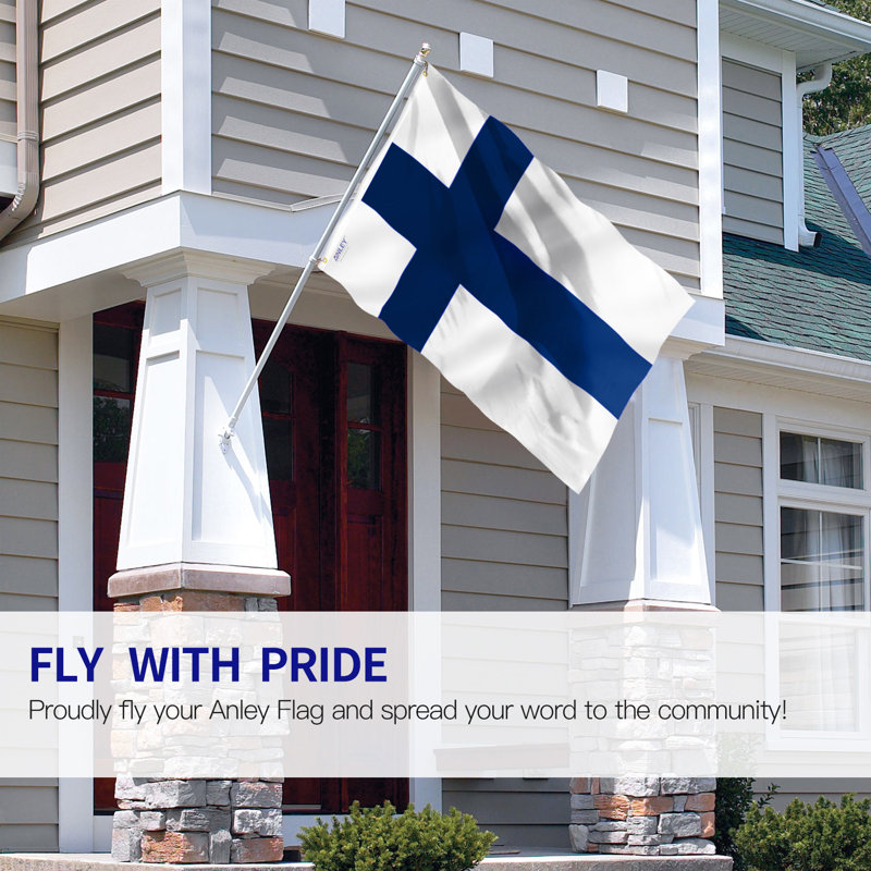 Drapeau finlandais en polyester 36 x 60 po