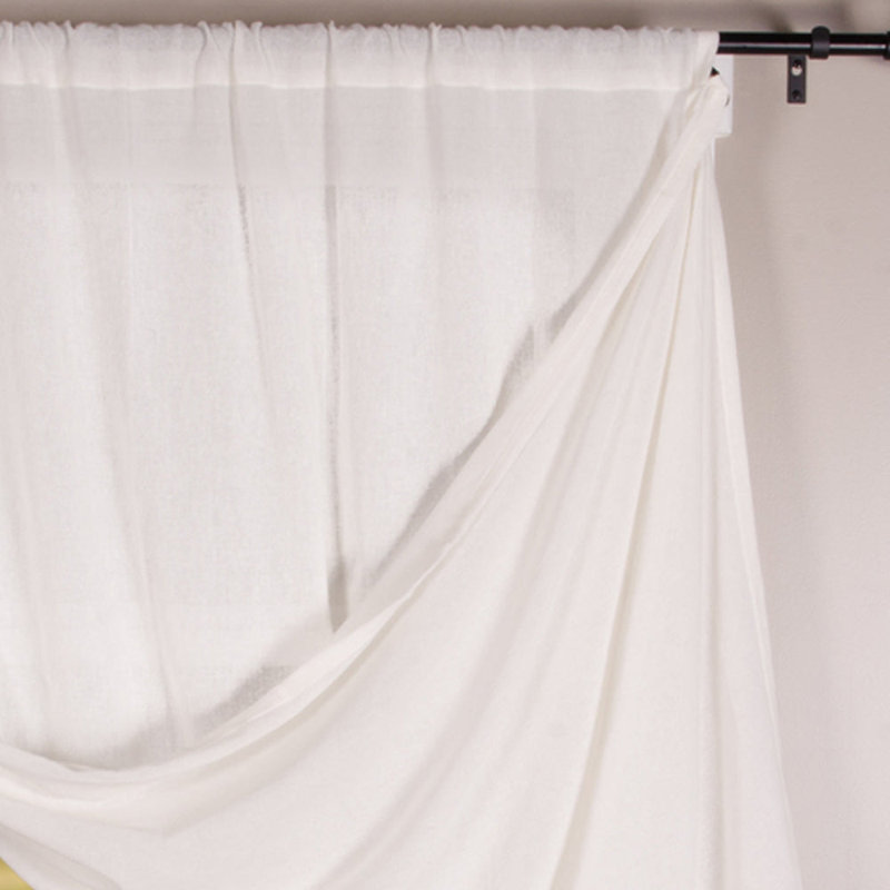Guadaloue Cotton Room Curtain Single Panel, 86" W x 40" L, Buttermilk