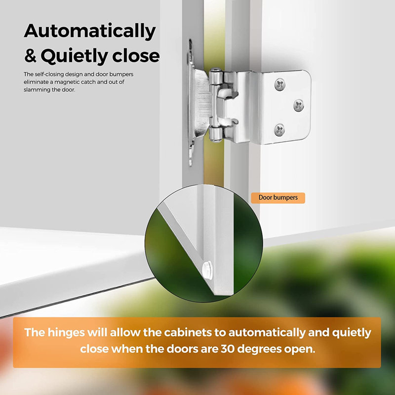3/8" Inset Matte Cabinet Hinge, Silver