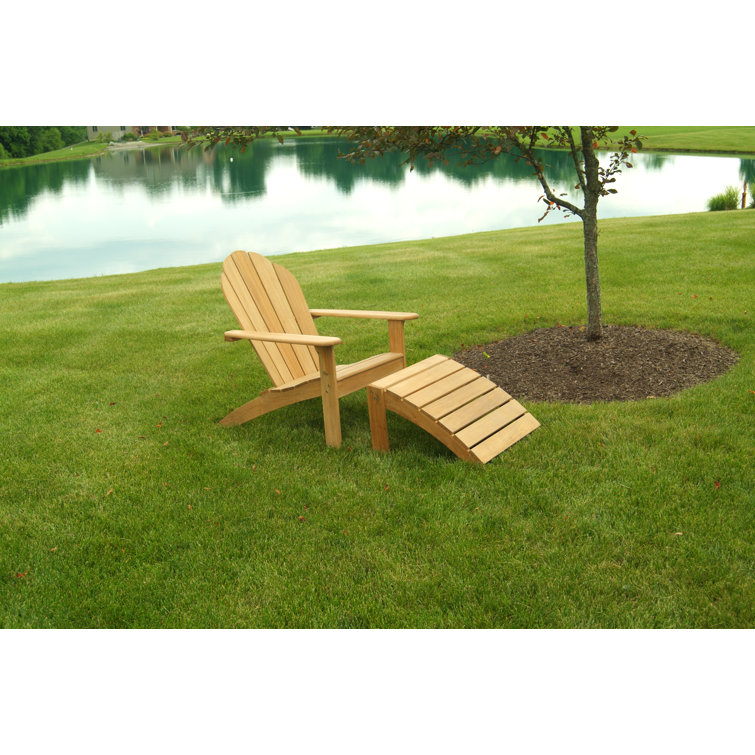 Teak Adirondack chair with footstool