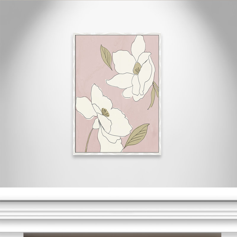 Oleander blanc - cadre photo, Blanc, H 35,5 po x l 25,5 x P 0,75 po