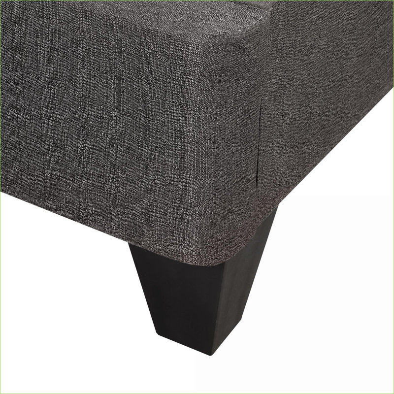 Structure de lit double tapissier en bois pleine grandeur 14 po, sans sommier tapissier gris foncé pour la chambre à coucher
