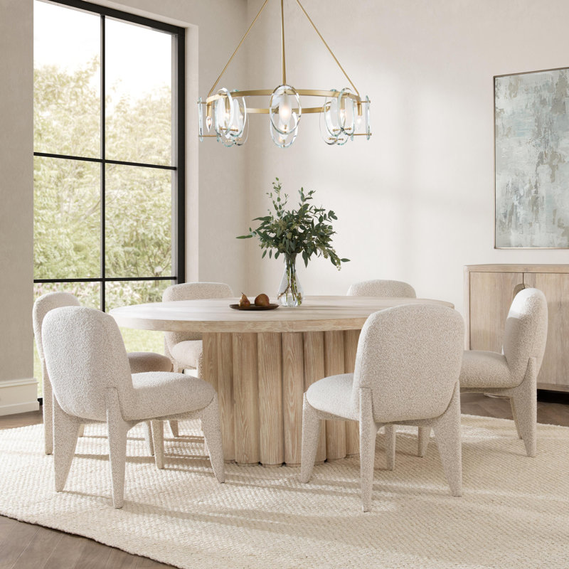 Tiber Round Dining Table, White Wash