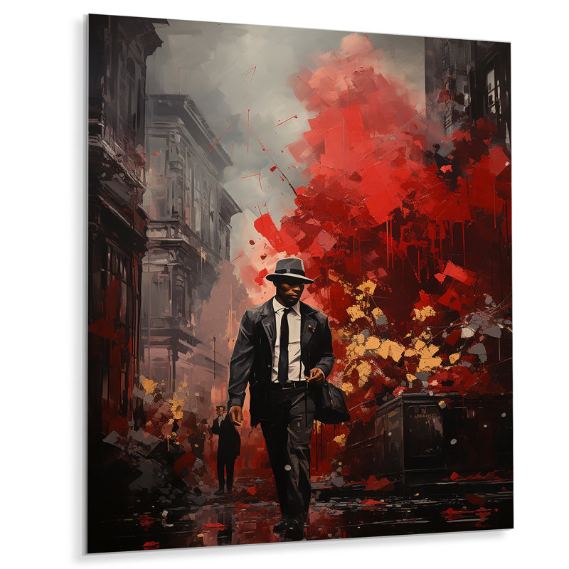 Red Harlem Nights At The Cotton Club I - art mural Harlem Renaissance en métal, H 20 po x l 12 po x P 1 po
