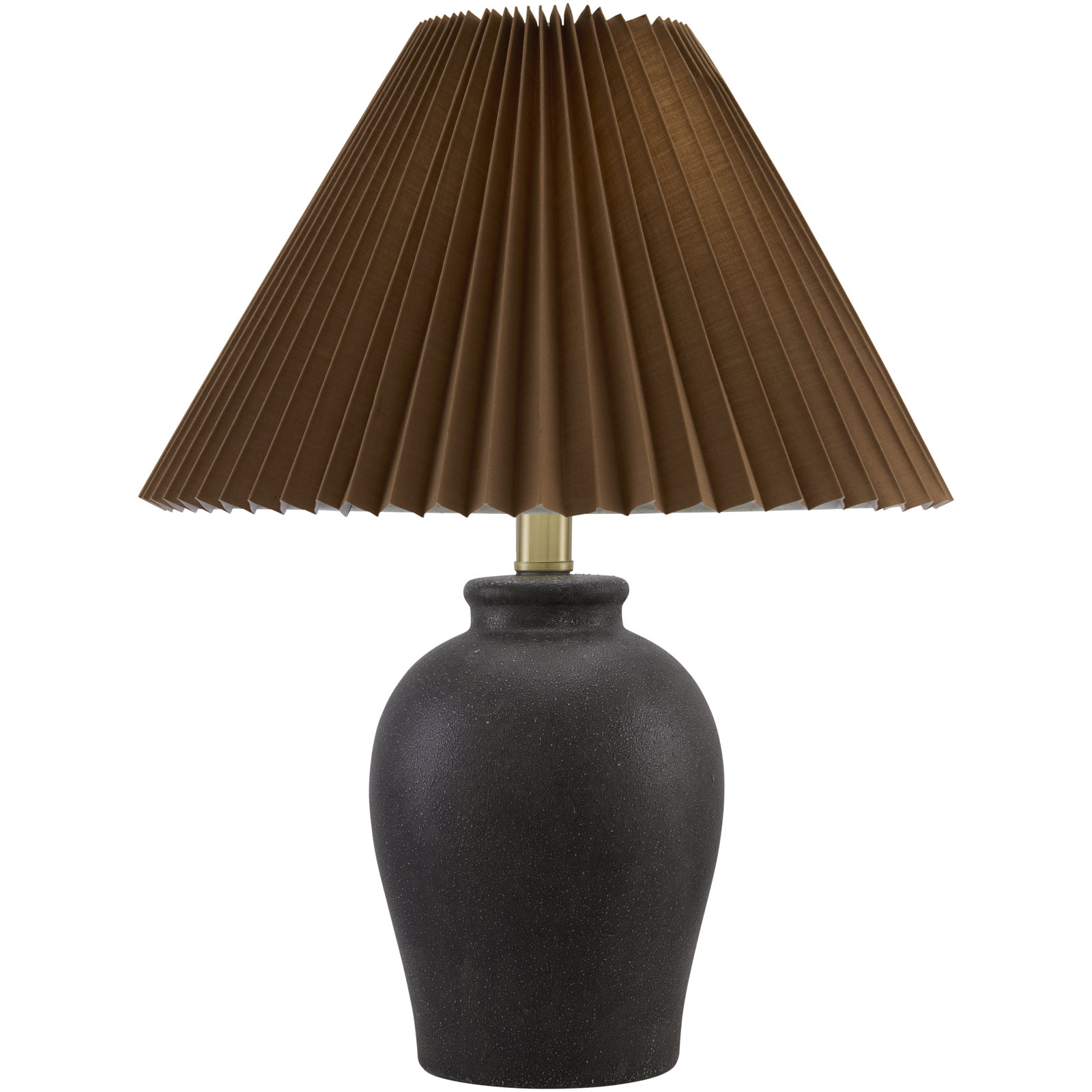 Chemise Ceramic Table Lamp, Black, Parchment, Brown
