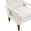 Ensemble de salon moderne 2 pièces avec revêtement en chenille beige, ressorts ensachés et structure en bois massif, une chaise, capacité de 3 places, pieds finition noyer, 136 kg