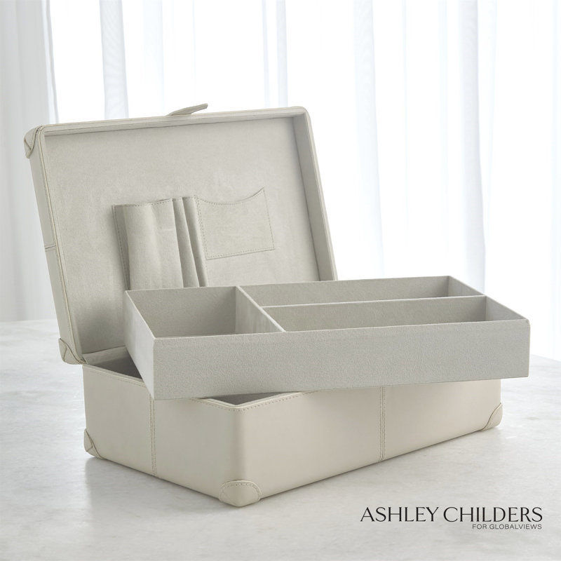Tiburtina Box-Mist Leather-Lg, 5.5" H x 16.5" W x 10.5" D