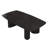 51.2" Modern Minimalist Wood Coffee Table with 3 Oval Column Support, Center Table for Living Room, Black