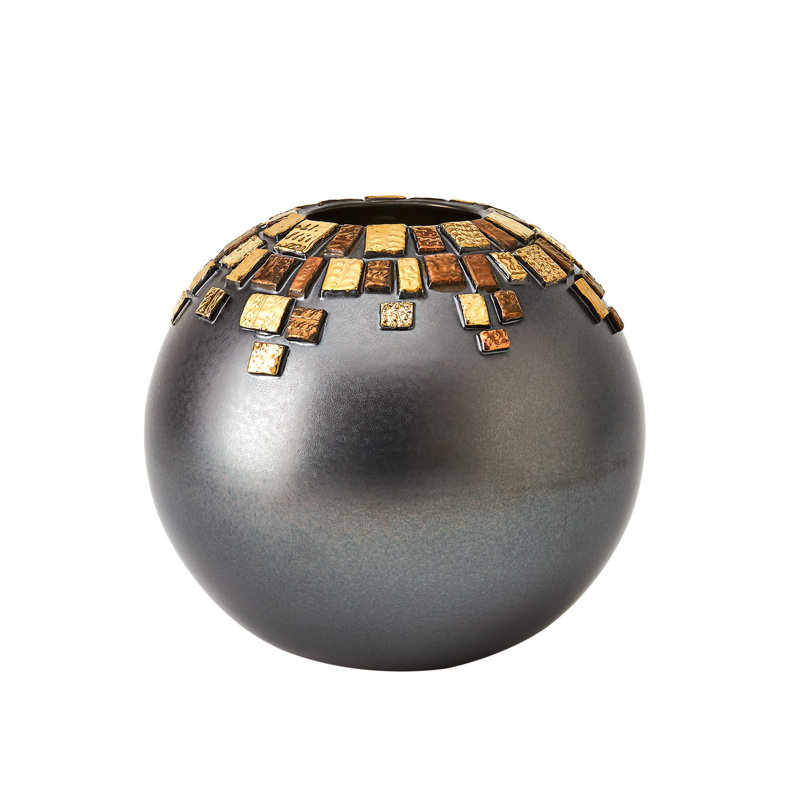 Array Vase-Black Reactive-Sm, 26" H x 28" W x 28 D