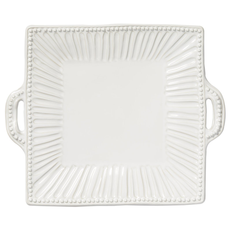 Assiette carrée Incante, Blanc