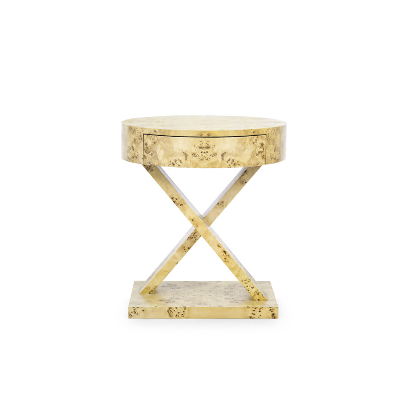 Modena Solid Wood End Table, Burl