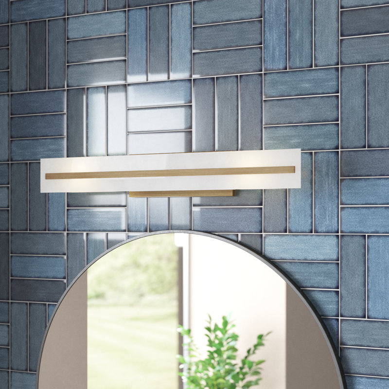 Éclairage pour meuble-lavabo à intensité variable à 2 lumières, Laiton satiné, H 4,75 po x l 29,88 po x P 4,88 po, 3