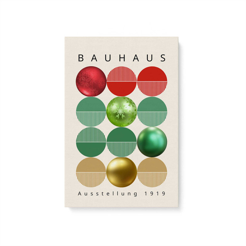 «Bauhaus Holiday Ornament», reproduction d'affiche sur toile, H 18 po x l 12 po, Toile tendue