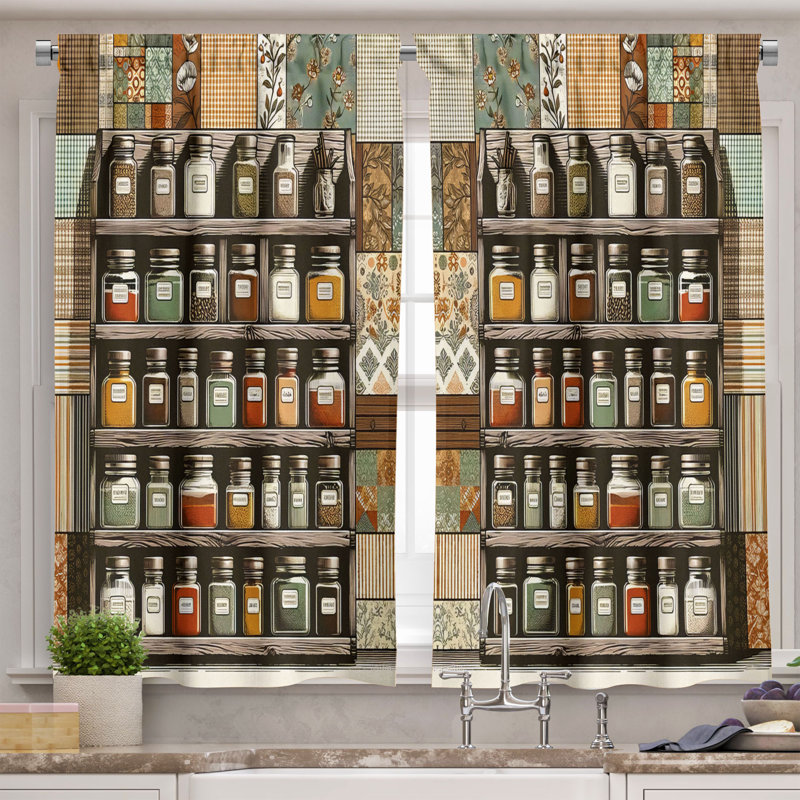 Tailored Kitchen Curtain, 55" W x 36" L