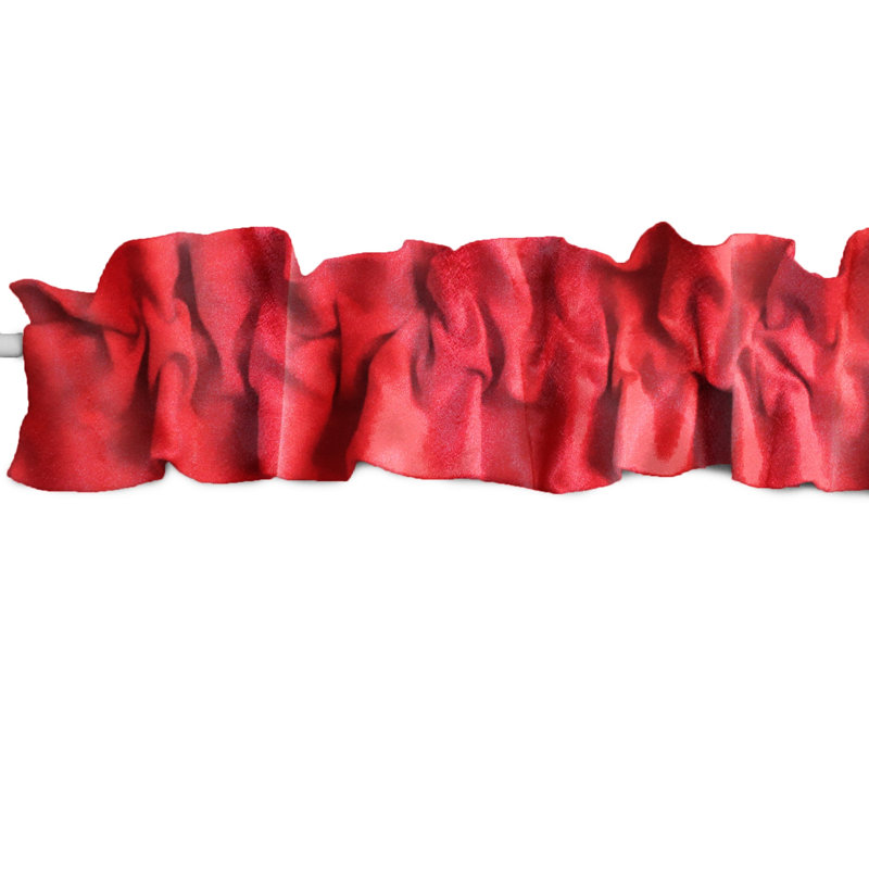 Tailored Window Valance, Red, 72" W x 7" L
