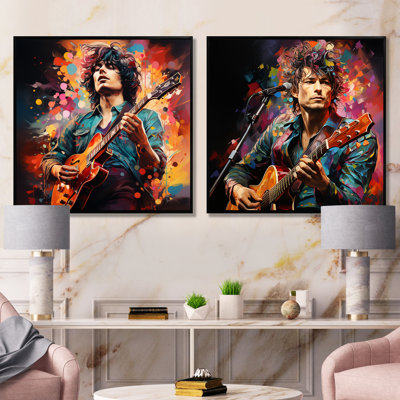 Ensemble de salon Rockstar Portrait I - Music Wall Art
