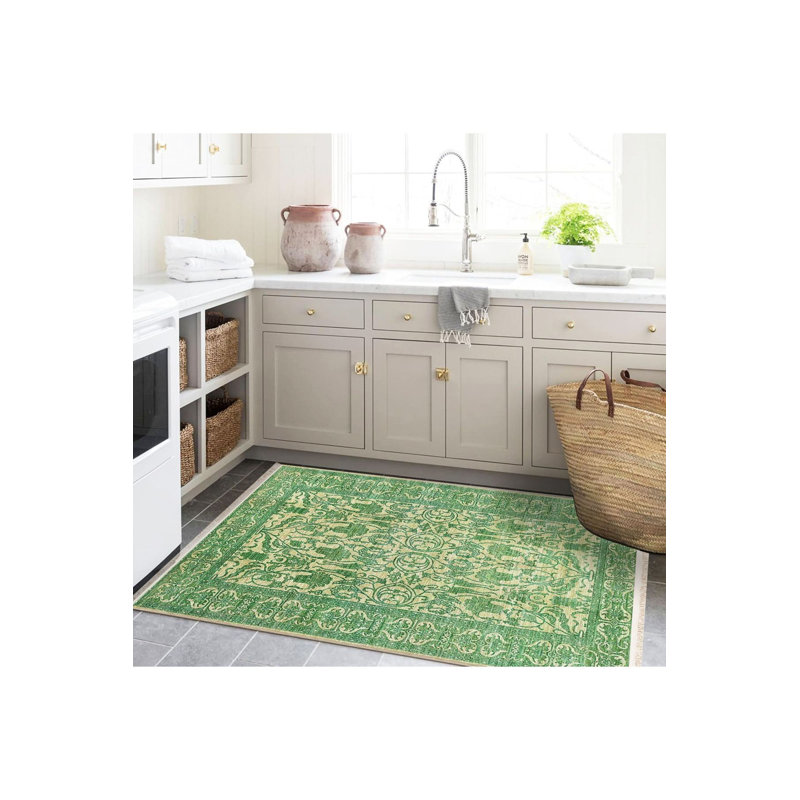Tapis à motif décoratif lavable, Tapis de couloir 2 pi 6 po x 6 pi 7 po inclus