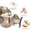 3-Piece Modern Round Sintered Stone Dining Table Set With 2 Boucle Fabric Chairs-611750389