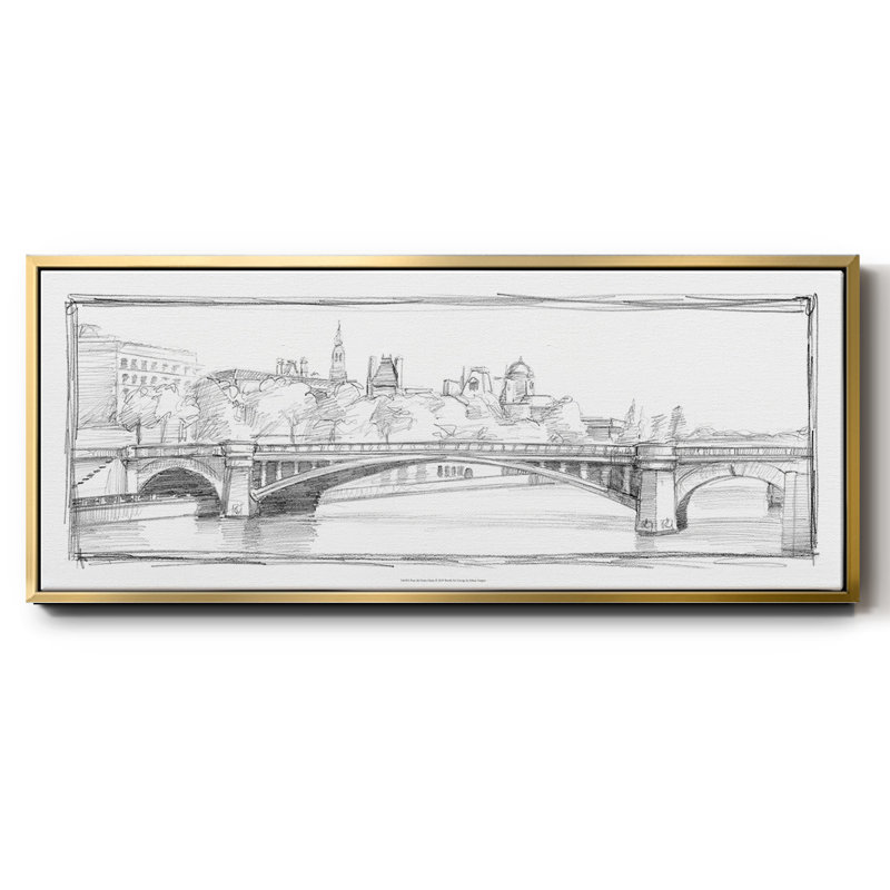 Pont de Notre Dame- Framed Canvas, 24" H x 60" W