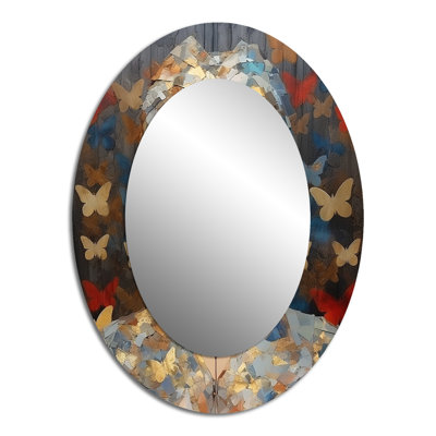 Miroir mural en forme de papillon doré