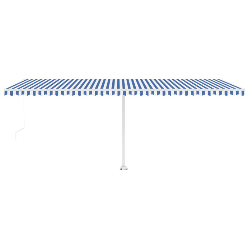 Dakota Fields 235.8cm D Retractable Patio Awning, 245cm H  x 350cm W x 235.8cm D, Striped, Blue/White