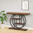 Brown Rectangular Console Table With Metal Frame And Shelf For Organized Entryways