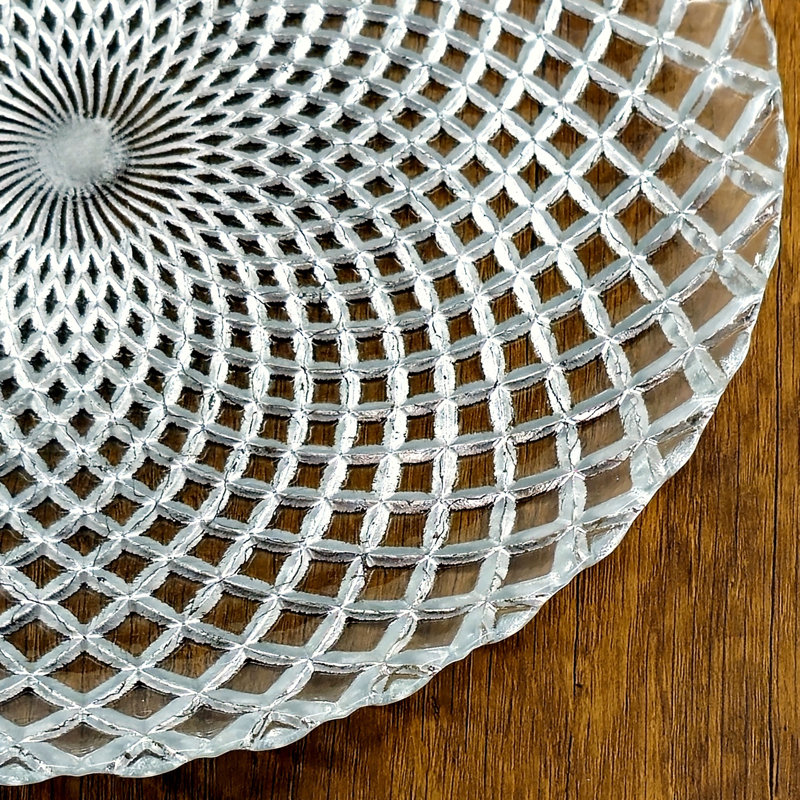 Ensemble de 6 assiettes à salade en verre doré Pina, Argent