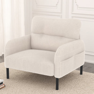 Fauteuil d'appoint ergonomique en velours côtelé Corduroy