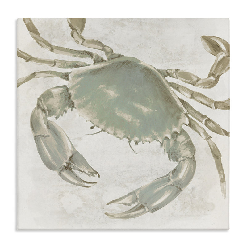 Toile crabe de mer aux tons pâle, conception par Eli Jones, H 17 po x l 17 po