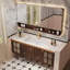 Meuble-lavabo en bois d'hévéa avec comptoir en pierre frittée, lavabo en céramique intégré et armoire à miroir intelligent-1655688061