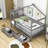 Saffir Wooden House Daybed with Two Drawers and Legs-61256888-61256899
