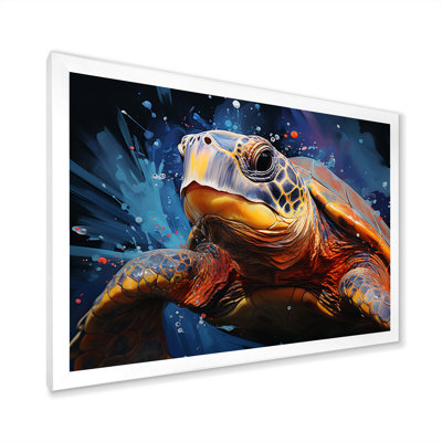 Représentation d'un voyage aquatique de tortues I sur toile