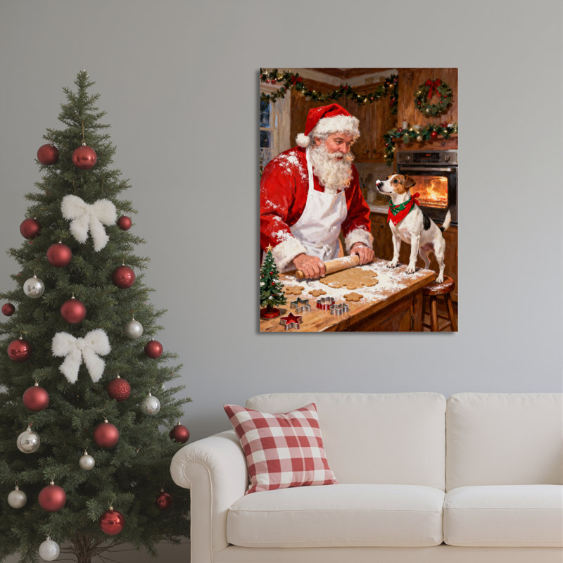 Art mural sur toile Père Noël, H 36 po x l 24 po