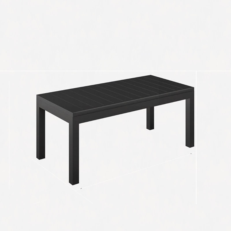 Table basse d'extérieur 45 po en aluminium toutes saisons, table d'appoint à lattes pour patio