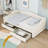 Twin XL 2 Drawers Upholstered Daybed with LED Belt-1395812857