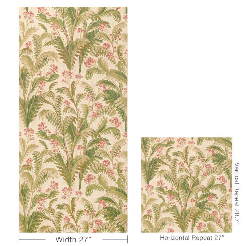 Garden Walk Pashley Floral Wood Pulp Blend Pretrimmed Roll, Berry
