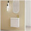 Coiffeuse murale flottante 20 po avec lavabo en résine et portes d'armoire à fermeture en douceur-120406527