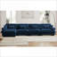 Canapés modulaires | Canapé modulaire moderne en L à 4 places pour salon | Bleu | Velours-1773570337