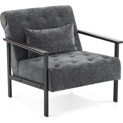Wyland Modern Accent Chairs, Chenille Upholstered Armchair, Ergonomics Lounge Chair