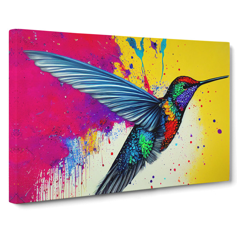Modern Hummingbird Abstract - Wrapped Canvas, 35cm H x 50cm W x 3cm D