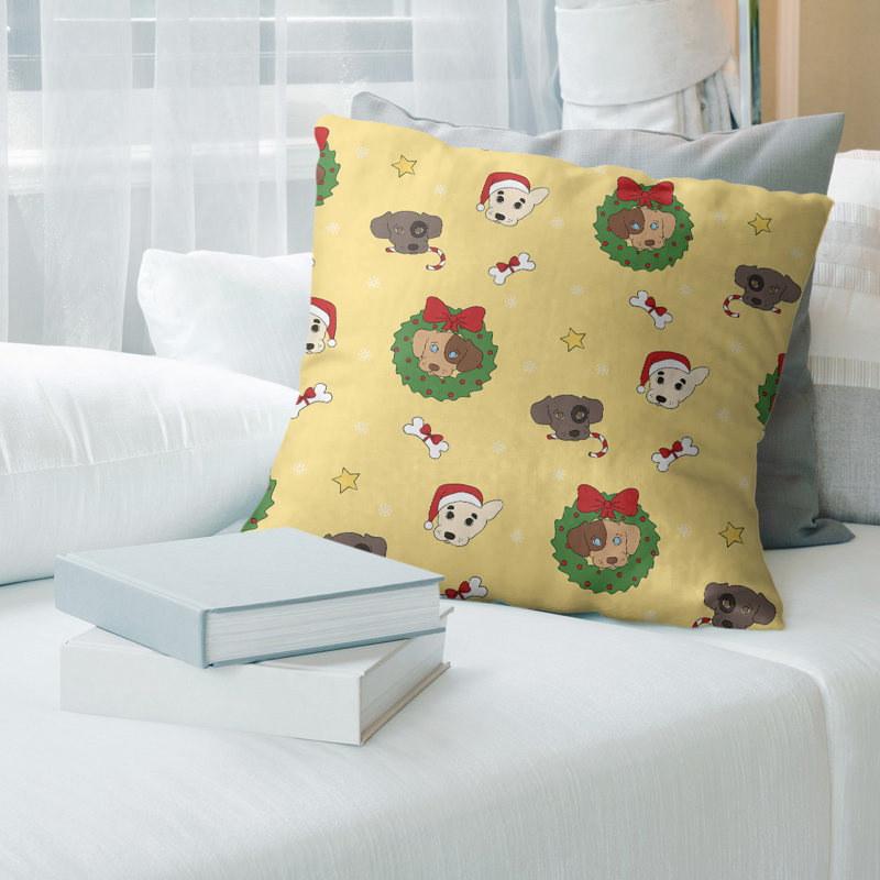 Microsuede Reversible Throw Pillow, Yellow, 16" x 16"