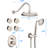 Luxury Bathroom Shower Fixture In Brushed Nickel With Soft Rubber Holes And Body Jet Knob Handle, Spray Included Hand-120951915