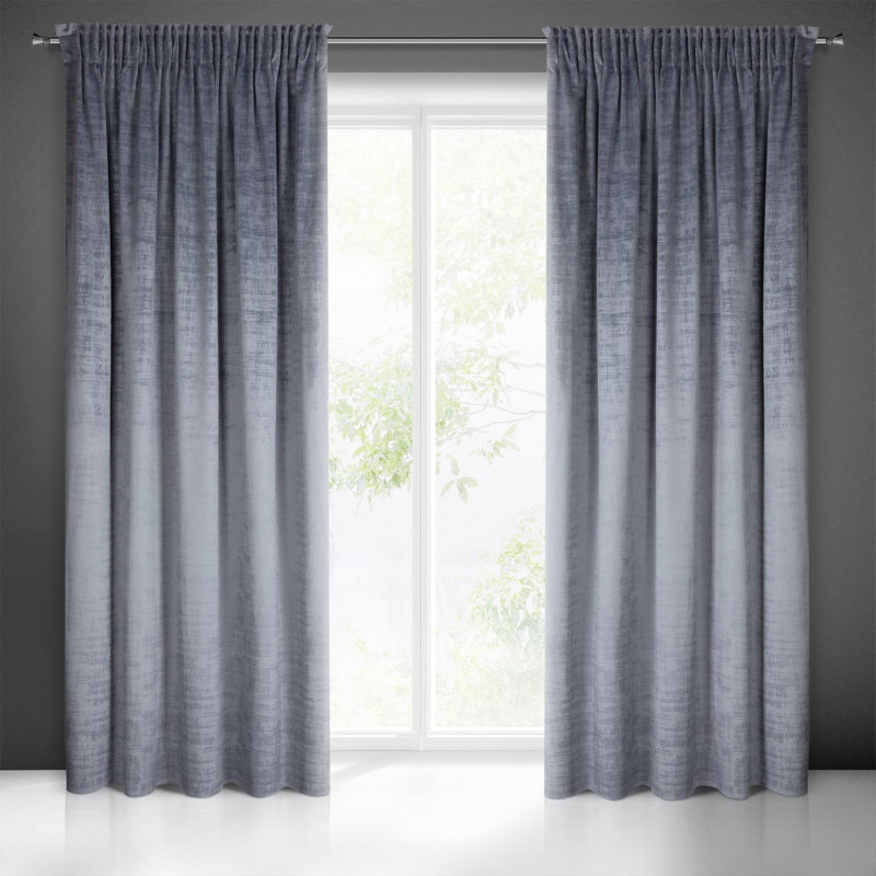 Baulch Blackout Curtains Single Panel, Steel