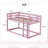  77" L Twin-over-Twin Low Profile Floor Bunk Bed, Solid Wood Frame, Pink-305579076
