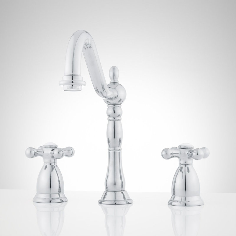 Robinet de salle de bain victorien à poignées croisées, Chrome