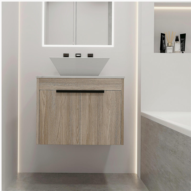 Ensemble de meuble-lavabo mural 24 po avec lavabo en céramique, 24"
