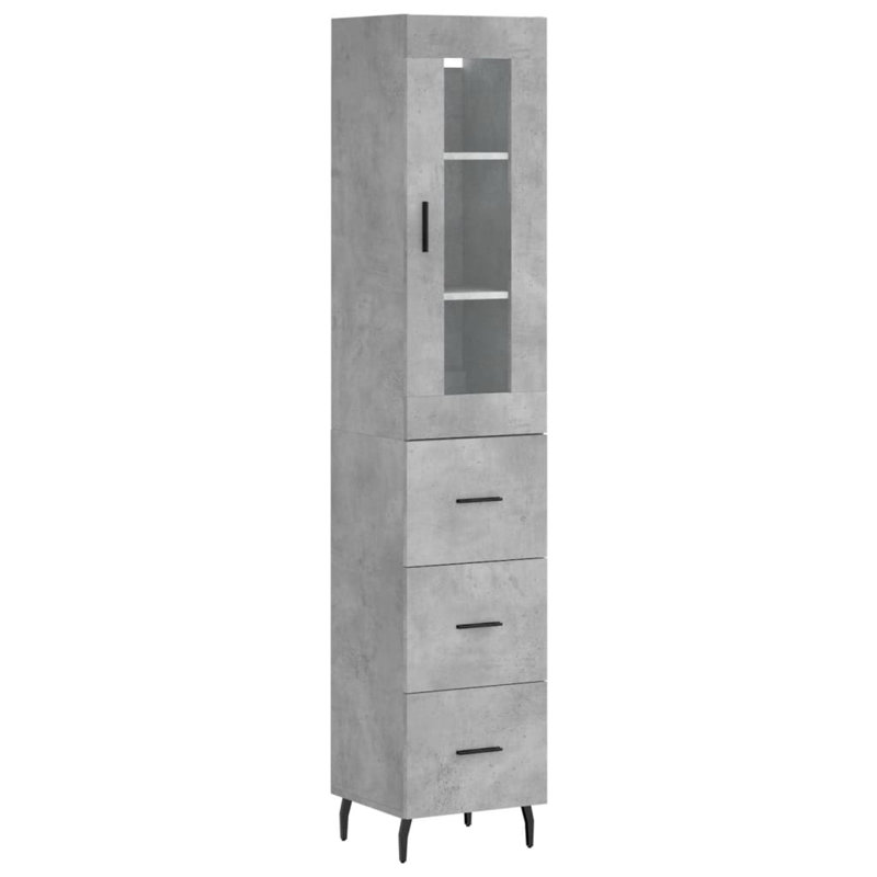 Mikala Display Cabinet, Concrete Grey